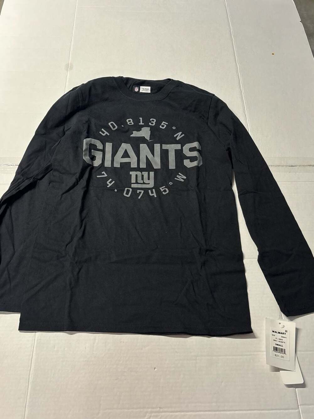 Men's New York Giants Black Long Sleeve T-Shirt Men’s Small New w Tags